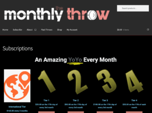 Monthly Throw Website Screenshot