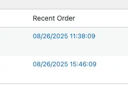 Recent Orders screenshot